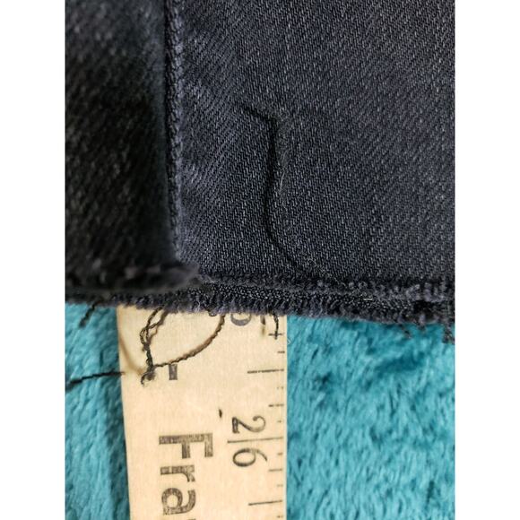 Levis 505 Jeans Size 14 Womens Black Pants Ladies Mid Rise Straight Cropped - Picture 9 of 15